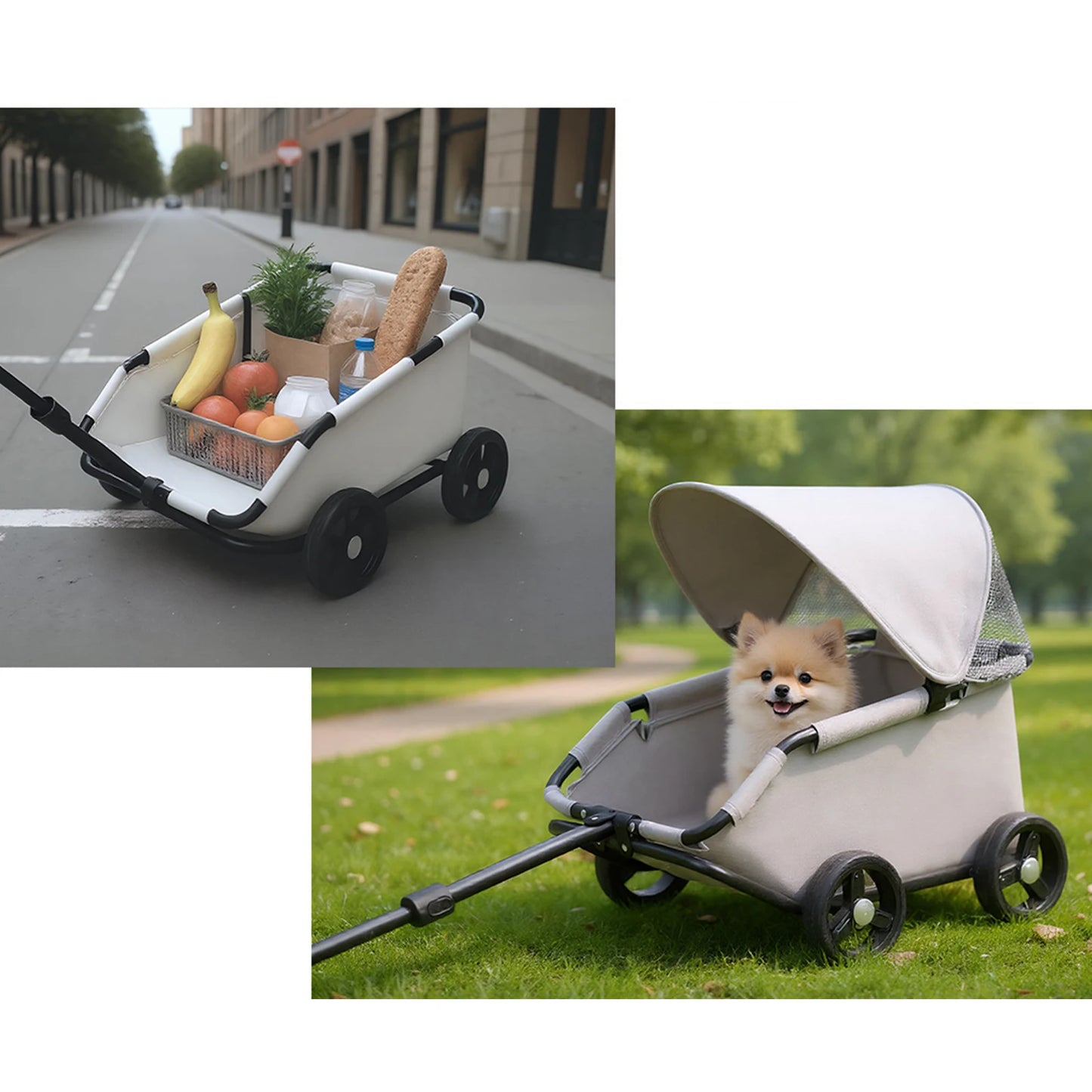 Portable 4-Wheel Pet Stroller | Foldable Dog & Cat Travel Pram