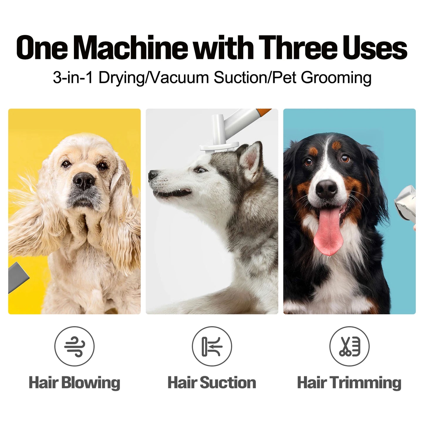 3-in-1 Pet Grooming Kit | Dryer, Vacuum & Trimmer