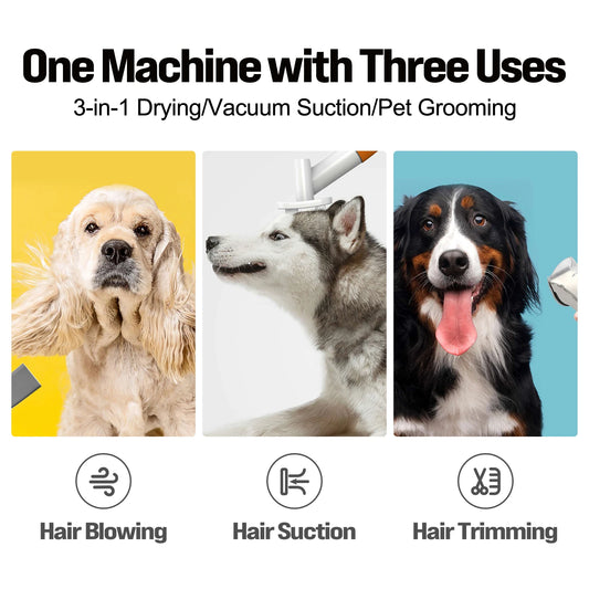 3-in-1 Pet Grooming Kit | Dryer, Vacuum & Trimmer
