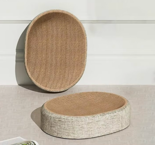 Oval Sisal Cat Scratch Bed | Eco-Friendly Cat Lounge & Scratcher