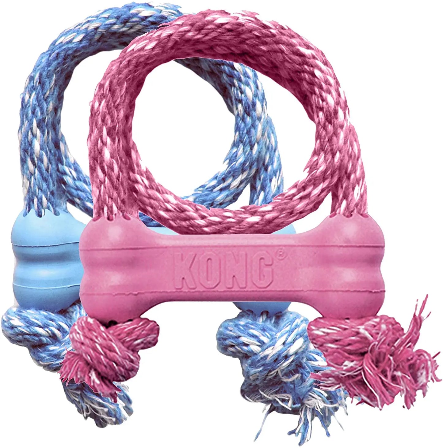 KONG® Goodie Bone with Rope – Durable Rubber Chew Toy for Puppies & Small Dogs