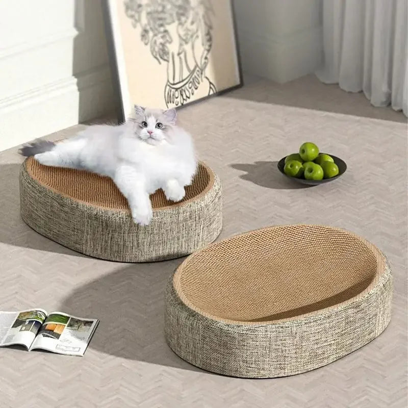 Oval Sisal Cat Scratch Bed | Eco-Friendly Cat Lounge & Scratcher