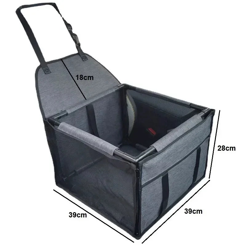 Waterproof Dog Car Seat Carrier – Foldable Pet Travel Basket for Small & Medium Dogs