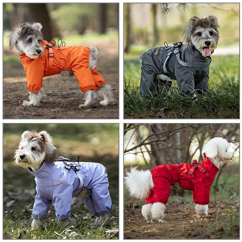 Waterproof Dog Raincoat with Harness | Reflective & Adjustable Dog Jacket