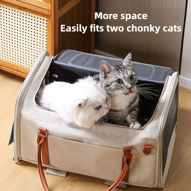 2-in-1 Pet Trolley Carrier & Backpack | Foldable Cat & Dog Travel Bag