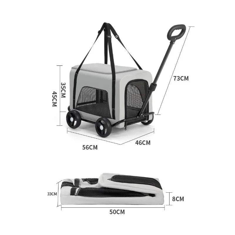 2-in-1 Pet Stroller & Backpack Carrier