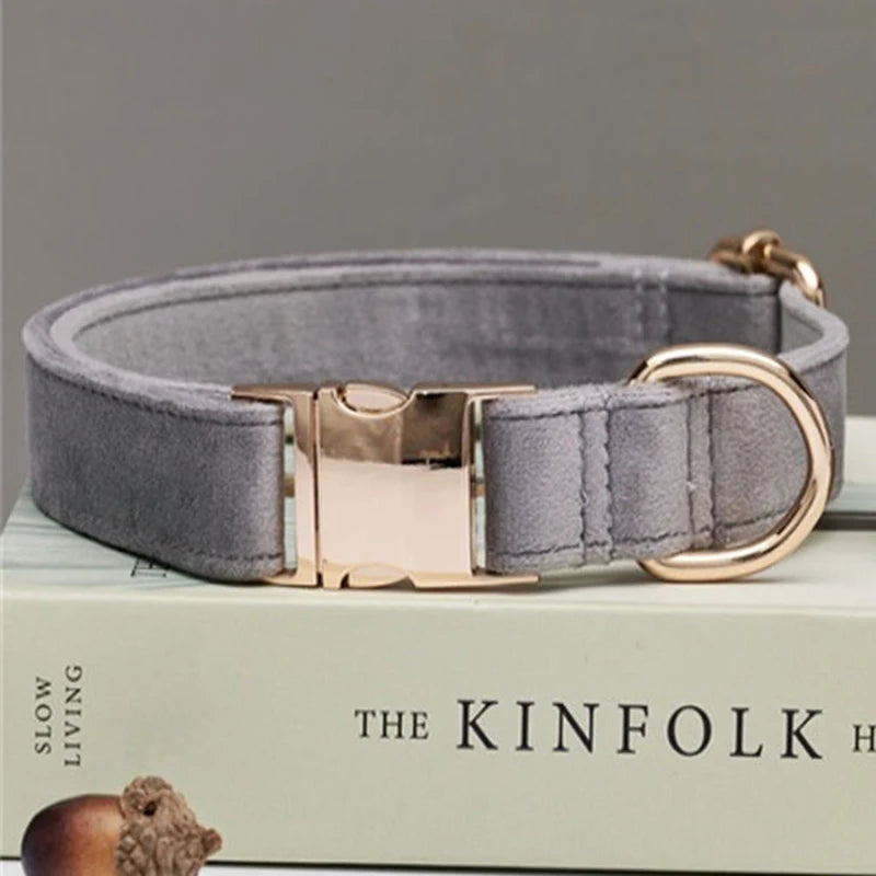 Velvet Luxe™ – Custom Engraved Premium Dog Collar | Soft, Adjustable, Wedding & Gift Edition