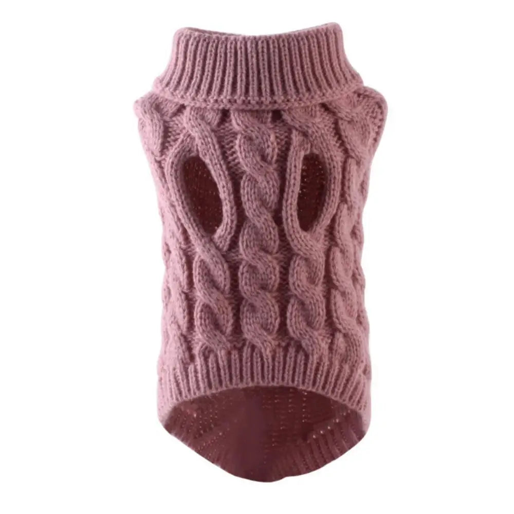 Knitted Dog Sweater – Classic Cable Knit Winter Jumper for Small Dogs & Cats