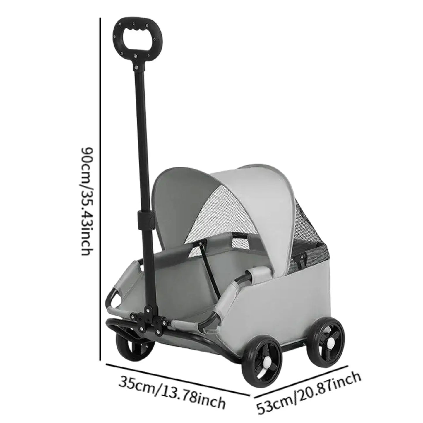 Portable 4-Wheel Pet Stroller | Foldable Dog & Cat Travel Pram