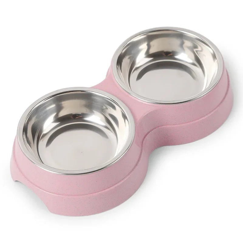 Double Pet Bowl – Stainless Steel Food & Water Feeder
