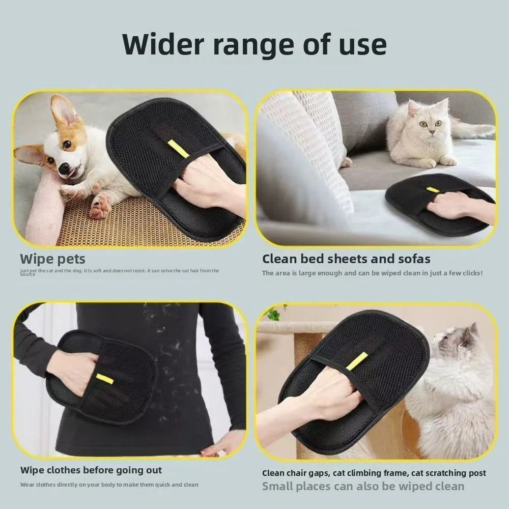 Electrostatic Pet Hair Removal Glove | Reusable Cat & Dog Grooming Mitt