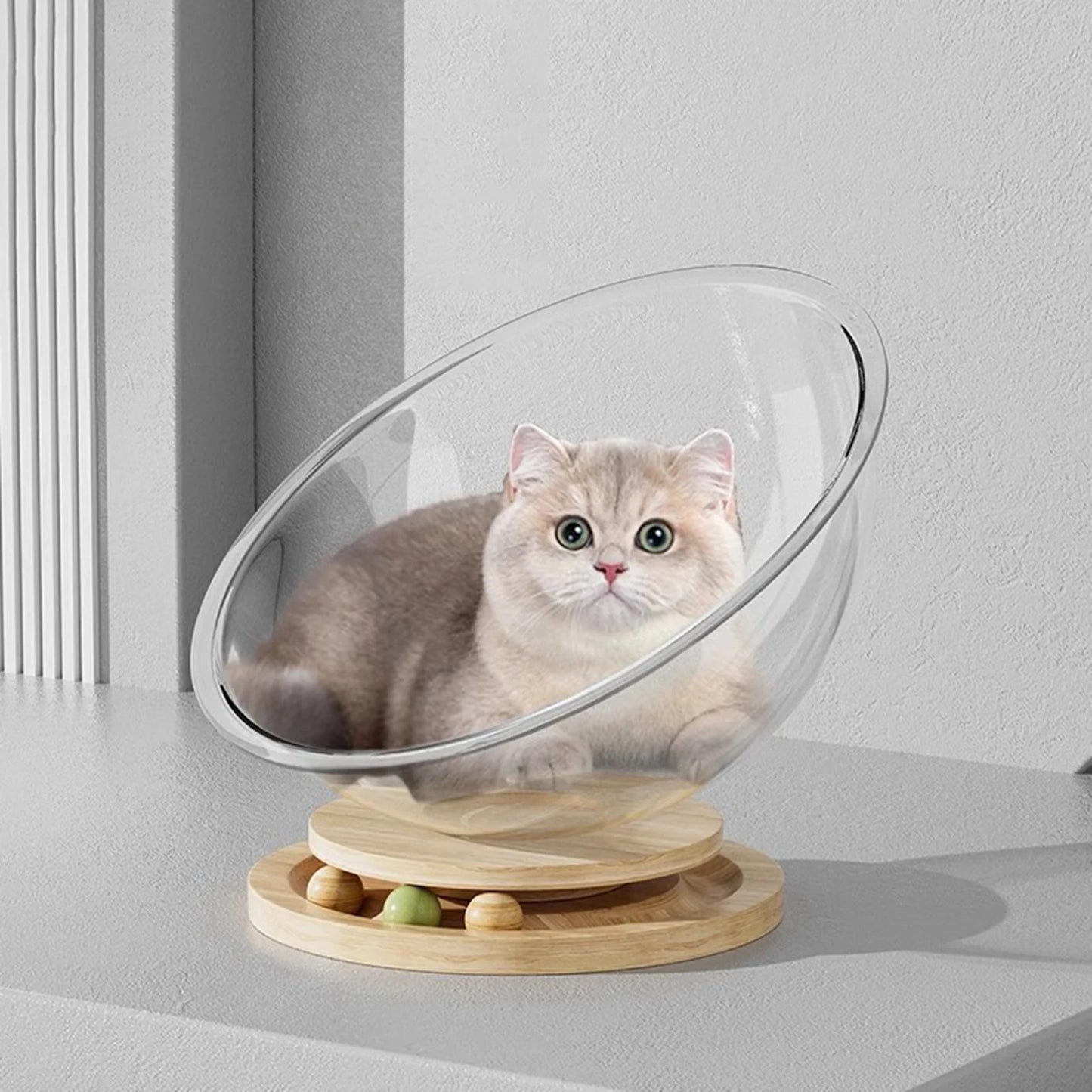 Space Capsule Cat Bed | Modern Clear Cat Hammock pod for all seasons
