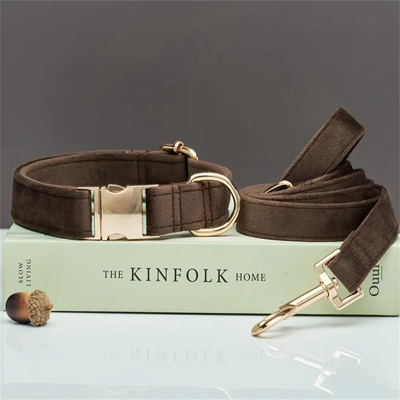 Velvet Luxe™ – Custom Engraved Premium Dog Collar | Soft, Adjustable, Wedding & Gift Edition