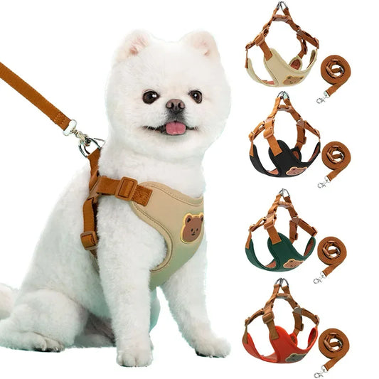 BearHug™ Harness & Leash Set – Breathable Adjustable Vest for Small Dogs & Cats
