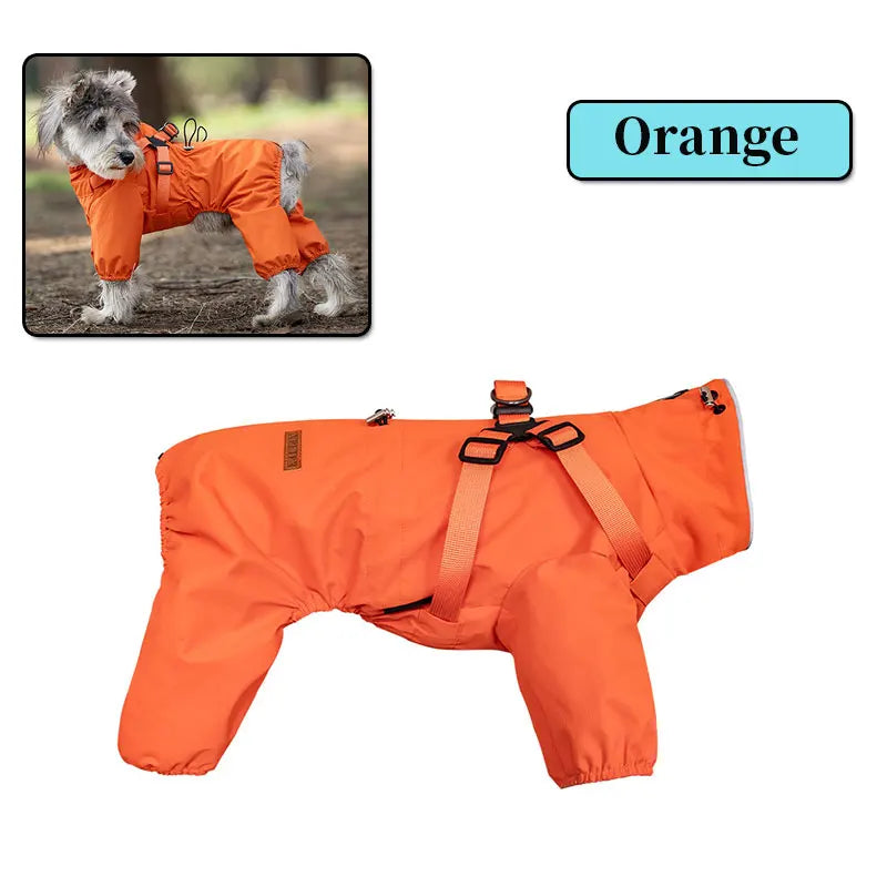 Waterproof Dog Raincoat with Harness | Reflective & Adjustable Dog Jacket