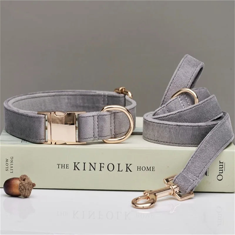 Velvet Luxe™ – Custom Engraved Premium Dog Collar | Soft, Adjustable, Wedding & Gift Edition