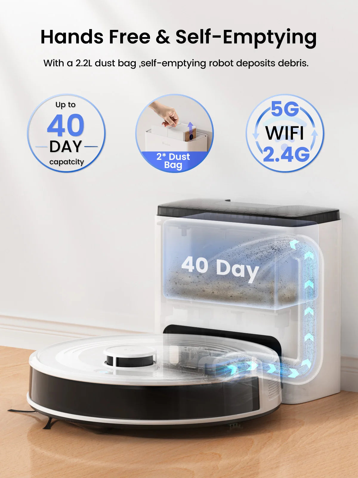 Robot Vacuum & Mop | 6000Pa LiDAR Self-Emptying