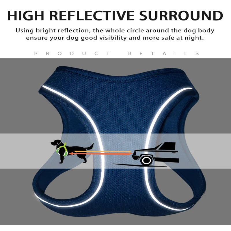 AirMesh+™ Reflective Dog Harness & Leash Set | Adjustable, Breathable, No-Pull Vest for Small & Medium Pets