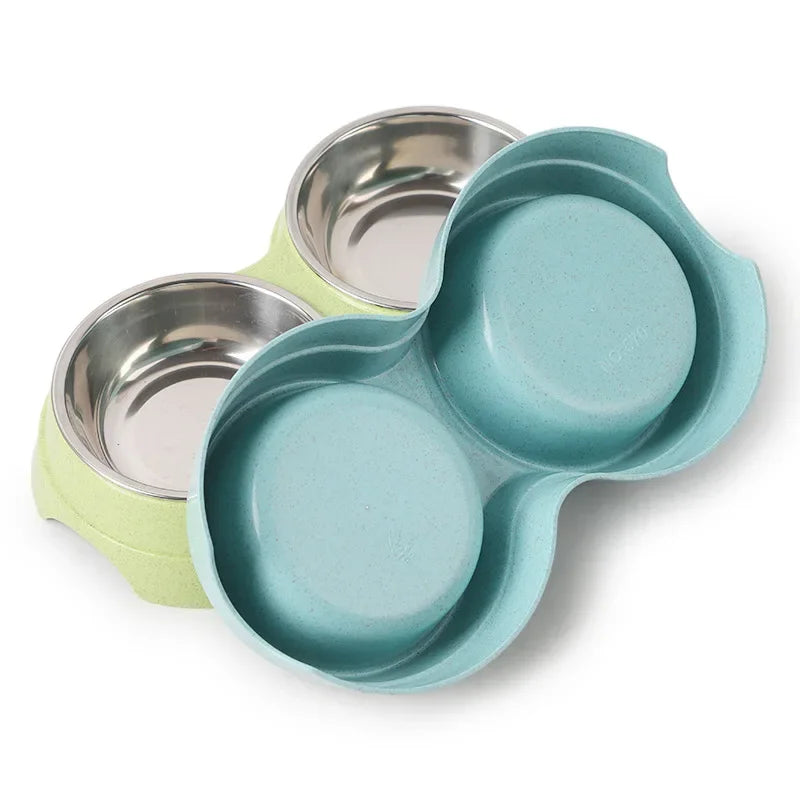 Double Pet Bowl – Stainless Steel Food & Water Feeder