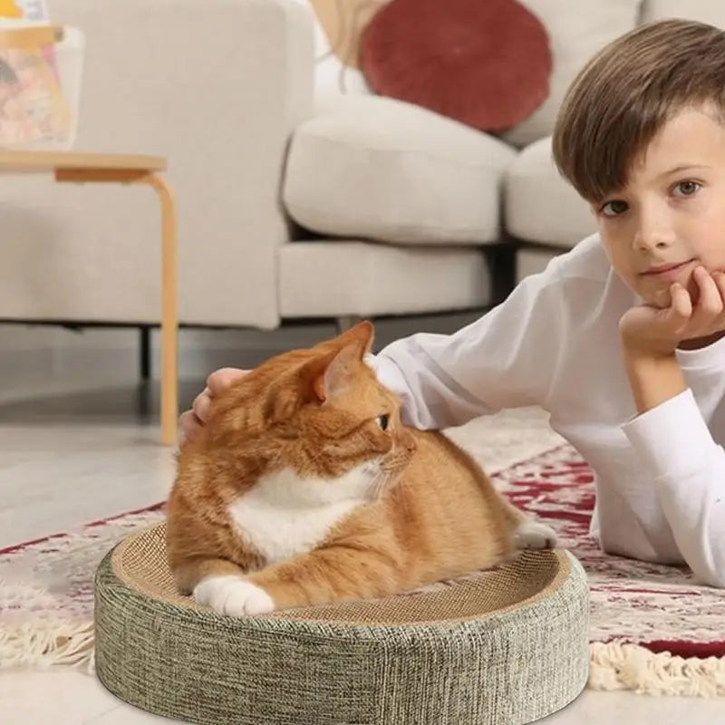 Oval Sisal Cat Scratch Bed | Eco-Friendly Cat Lounge & Scratcher