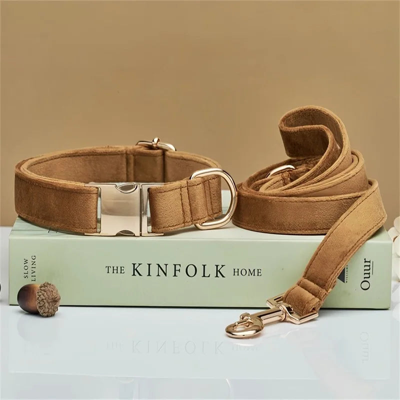 Velvet Luxe™ – Custom Engraved Premium Dog Collar | Soft, Adjustable, Wedding & Gift Edition