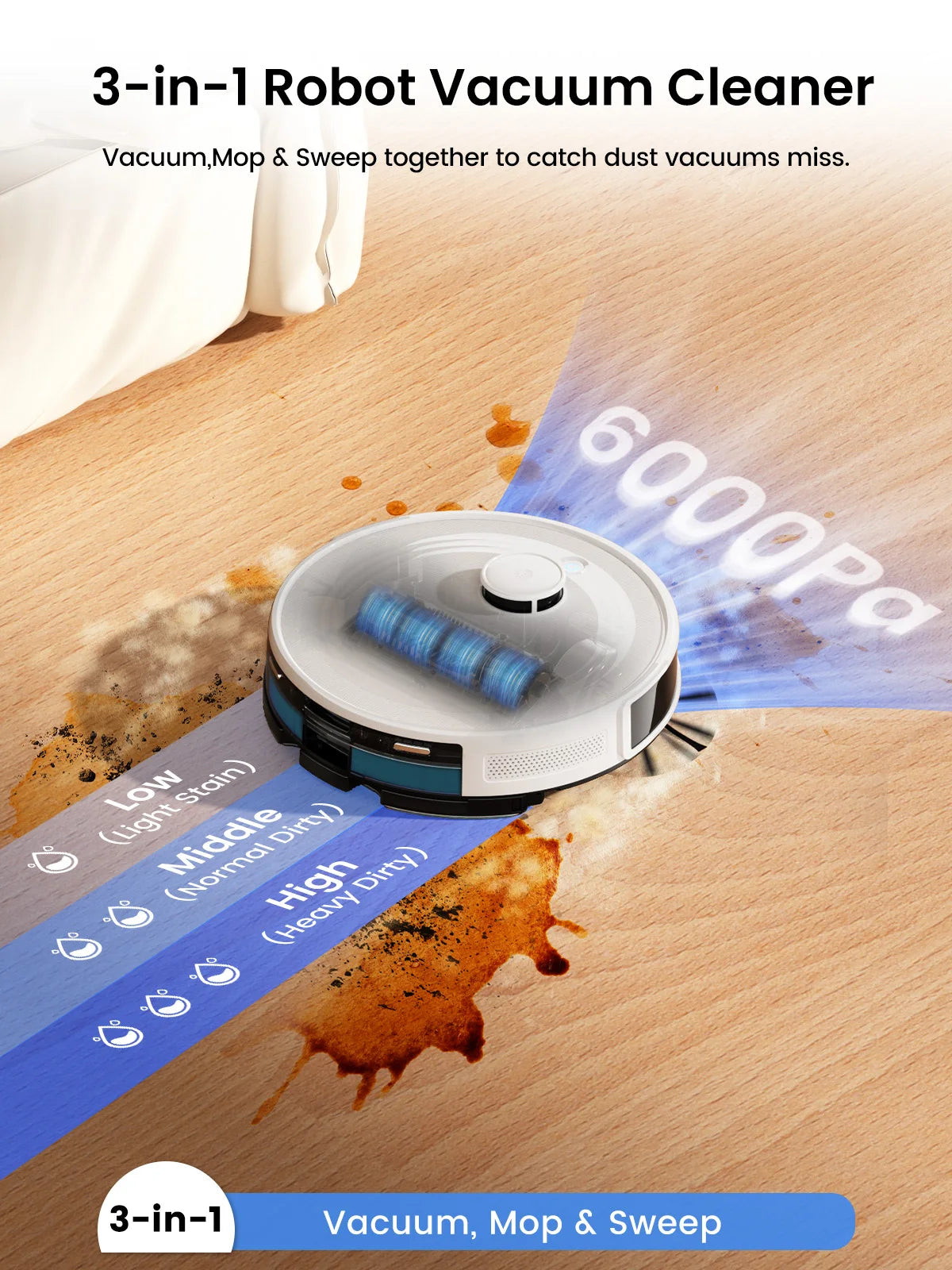 Robot Vacuum & Mop | 6000Pa LiDAR Self-Emptying