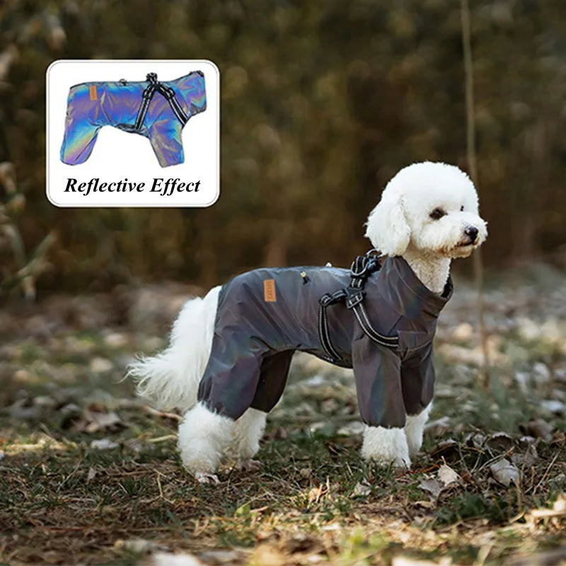 Waterproof Dog Raincoat with Harness | Reflective & Adjustable Dog Jacket
