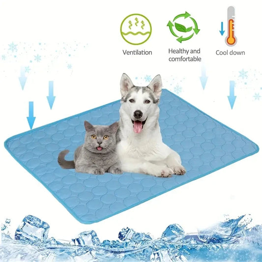 Cooling Mat for Dogs & Cats | Self-Cooling Ice Silk Pet BedCooling Mat for Dogs & Cats – Self-Cooling Ice Silk Summer Pet Bed