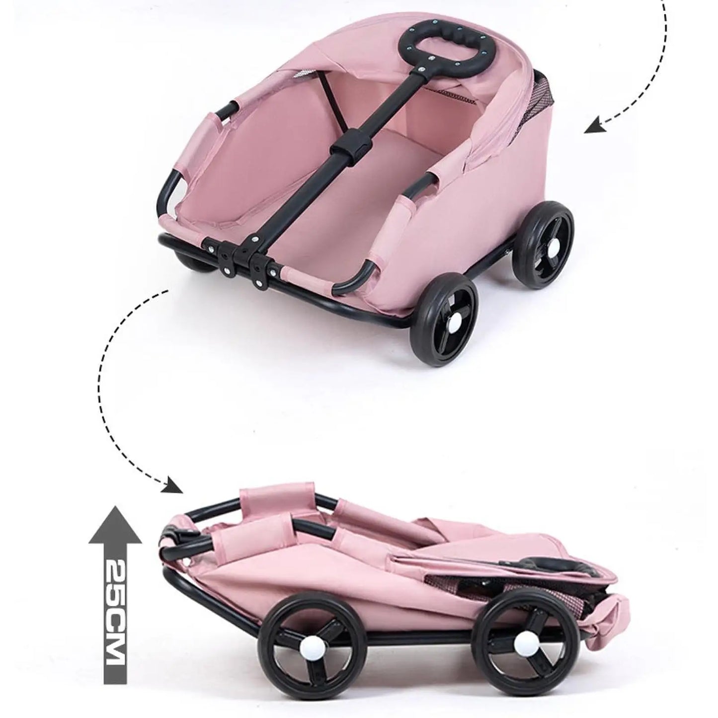 Portable 4-Wheel Pet Stroller | Foldable Dog & Cat Travel Pram