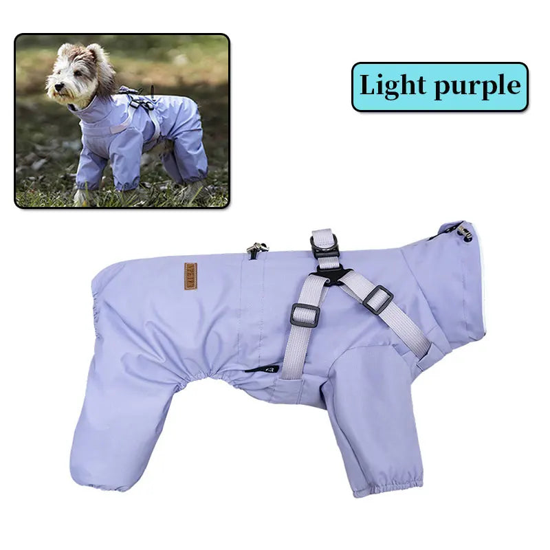 Waterproof Dog Raincoat with Harness | Reflective & Adjustable Dog Jacket