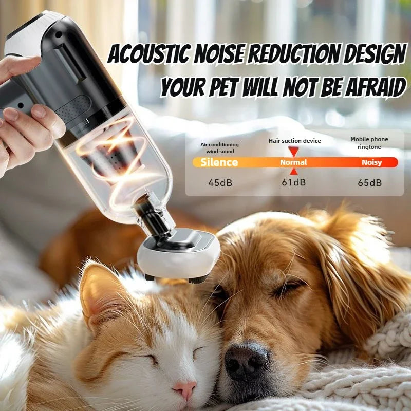 Wireless Pet Hair Vacuum | 200W Quiet Pet Hair Remover & Grooming Tool