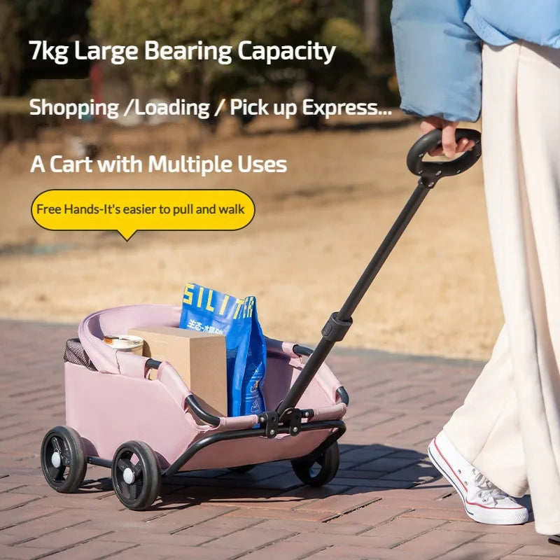 Portable 4-Wheel Pet Stroller | Foldable Dog & Cat Travel Pram
