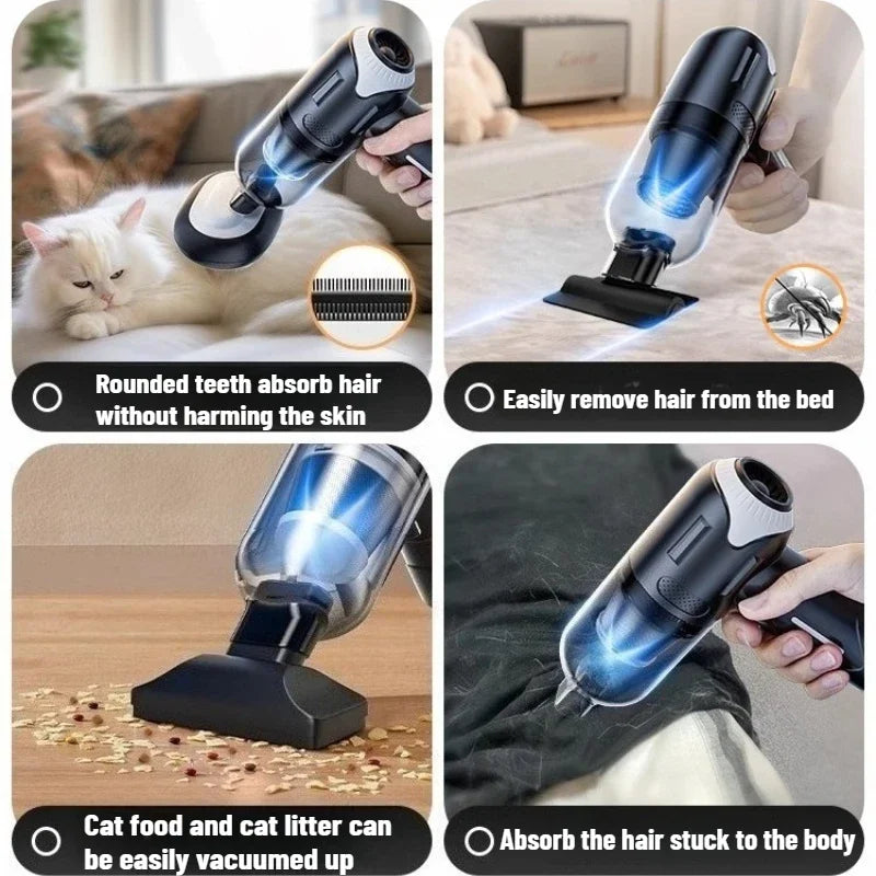 Wireless Pet Hair Vacuum | 200W Quiet Pet Hair Remover & Grooming Tool