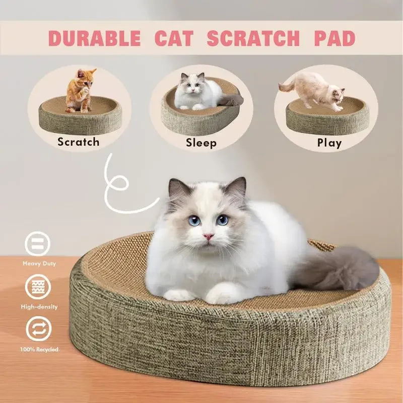 Oval Sisal Cat Scratch Bed | Eco-Friendly Cat Lounge & Scratcher