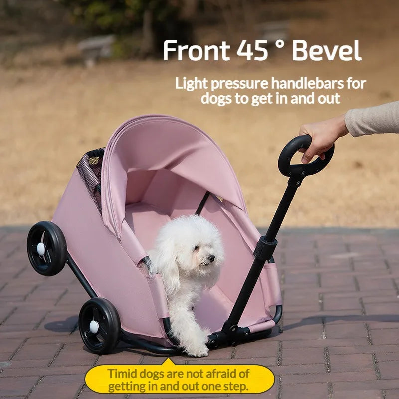 Portable 4-Wheel Pet Stroller | Foldable Dog & Cat Travel Pram
