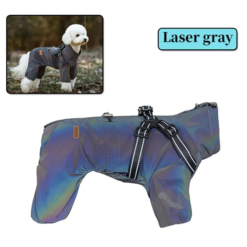 Waterproof Dog Raincoat with Harness | Reflective & Adjustable Dog Jacket