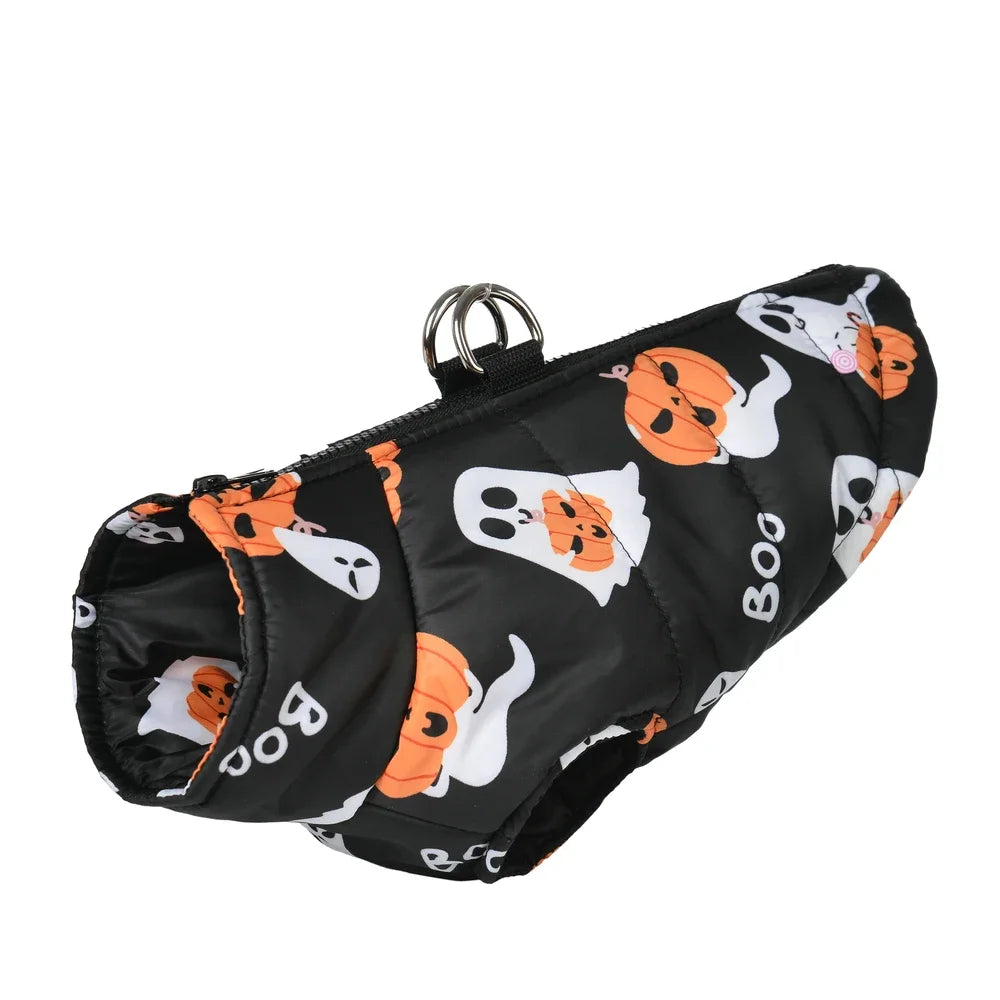 Halloween Dog Jacket | Waterproof Pumpkin Coat