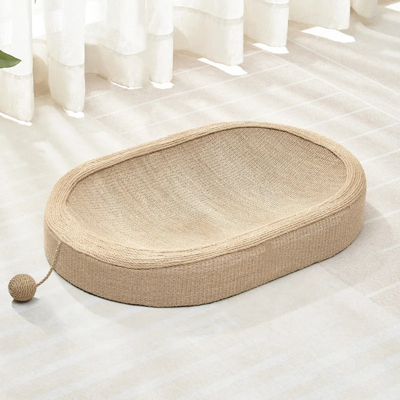 Oval Sisal Cat Scratching Bed | Lounge & Play Bed for Indoor Cats UK