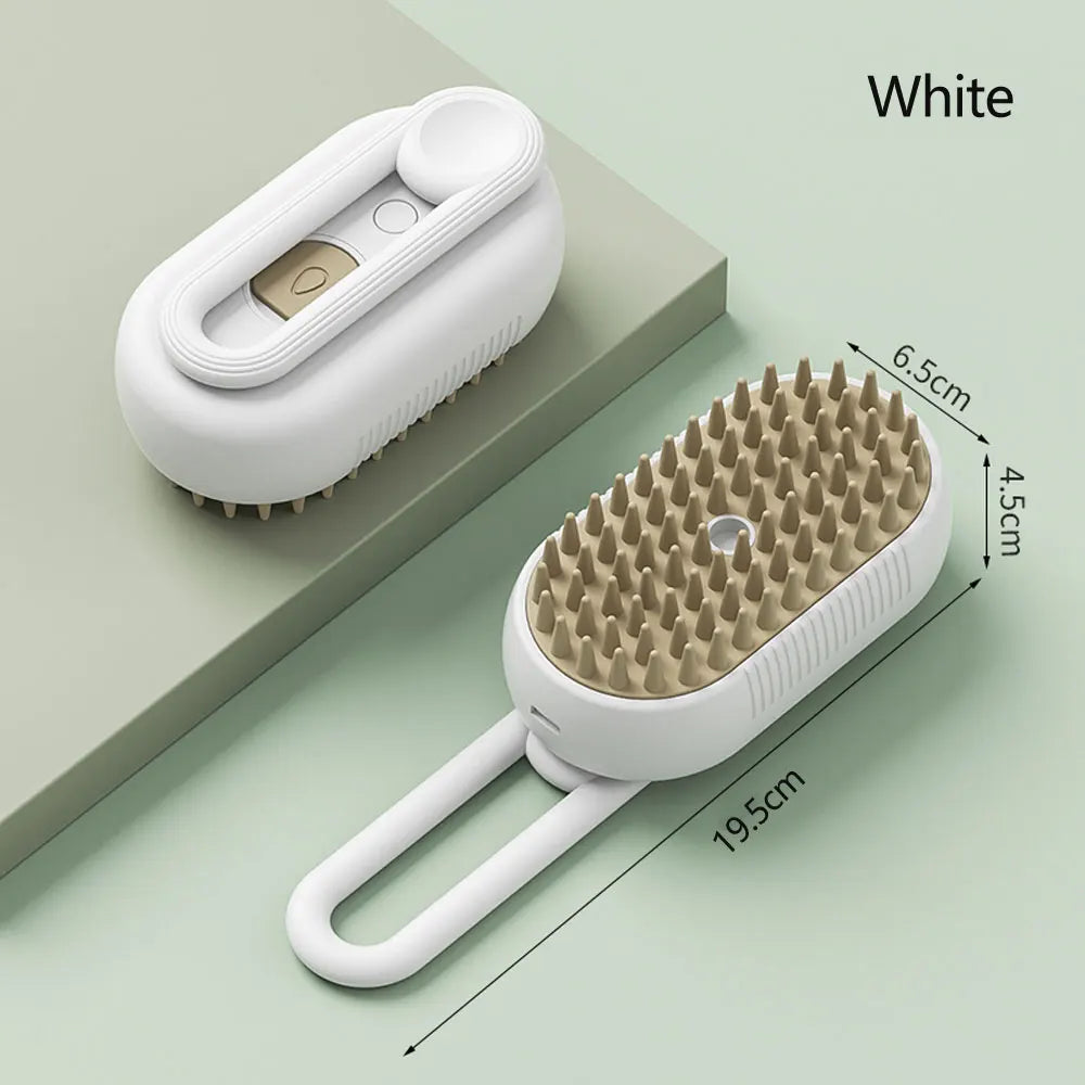 3-in-1 Steamy Pet Brush | Electric Dog & Cat Grooming Comb