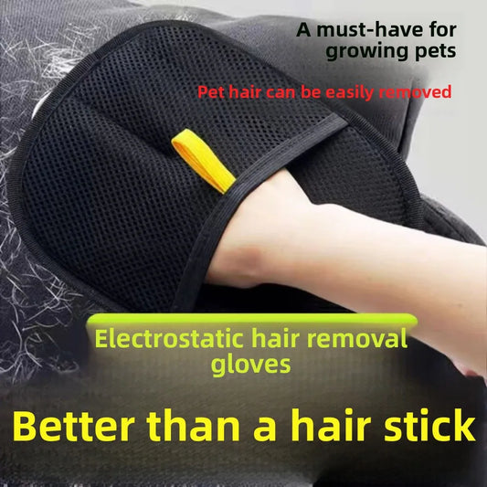 Electrostatic Pet Hair Removal Glove | Reusable Cat & Dog Grooming Mitt
