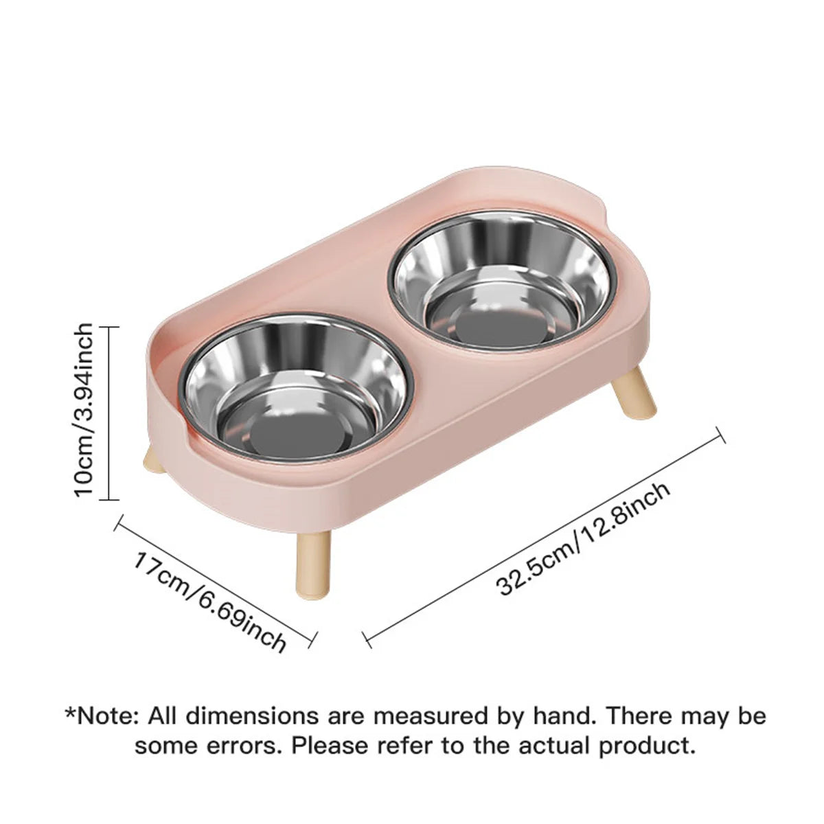 DopaPet – Modern Double Pet Bowl | Raised Stainless Steel Feeder for Cats & Small Dogs
