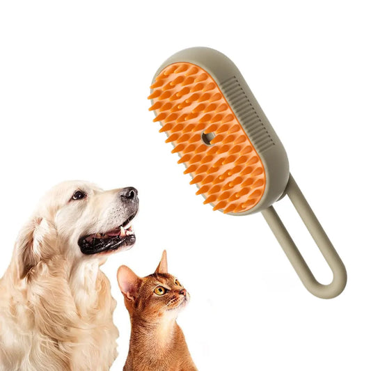 3-in-1 Steamy Pet Brush | Electric Dog & Cat Grooming Comb