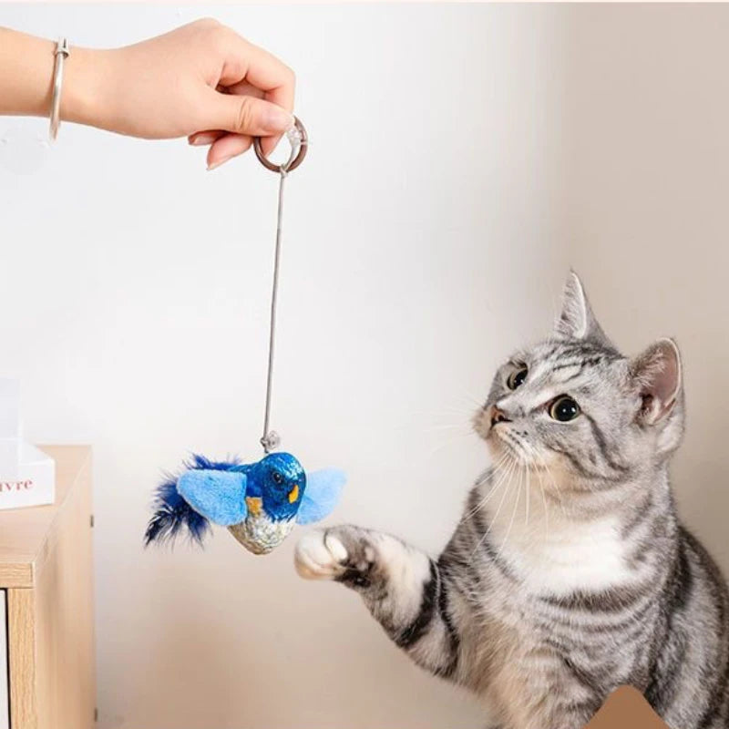 ChirpChase™ – Realistic Sound & Feather Bird Toy with Catnip Core