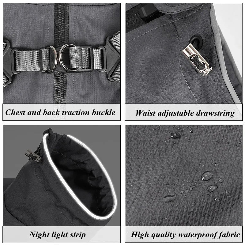Waterproof Dog Raincoat with Harness | Reflective & Adjustable Dog Jacket