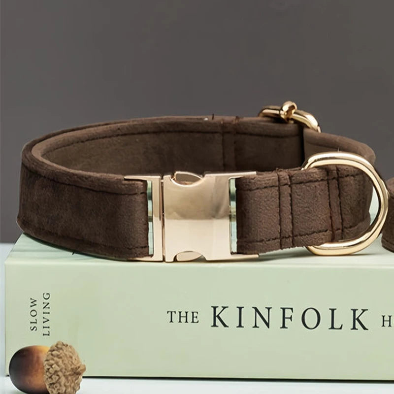Velvet Luxe™ – Custom Engraved Premium Dog Collar | Soft, Adjustable, Wedding & Gift Edition