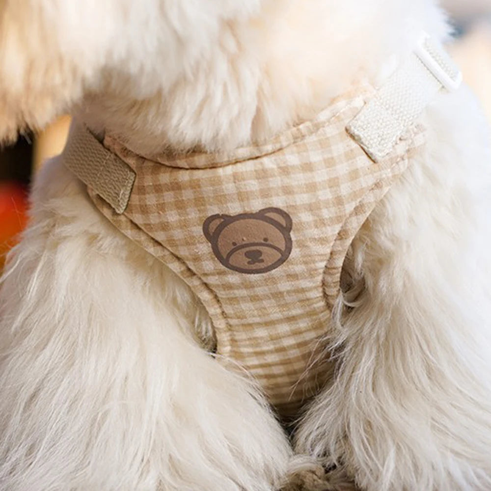 TeddyBear™ Harness & Leash Set – Soft Adjustable Dog & Cat Vest for Small Pets