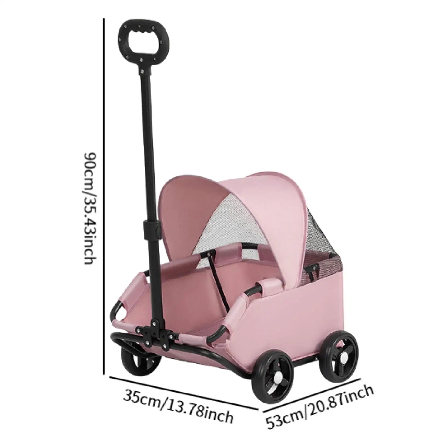 Portable 4-Wheel Pet Stroller | Foldable Dog & Cat Travel Pram