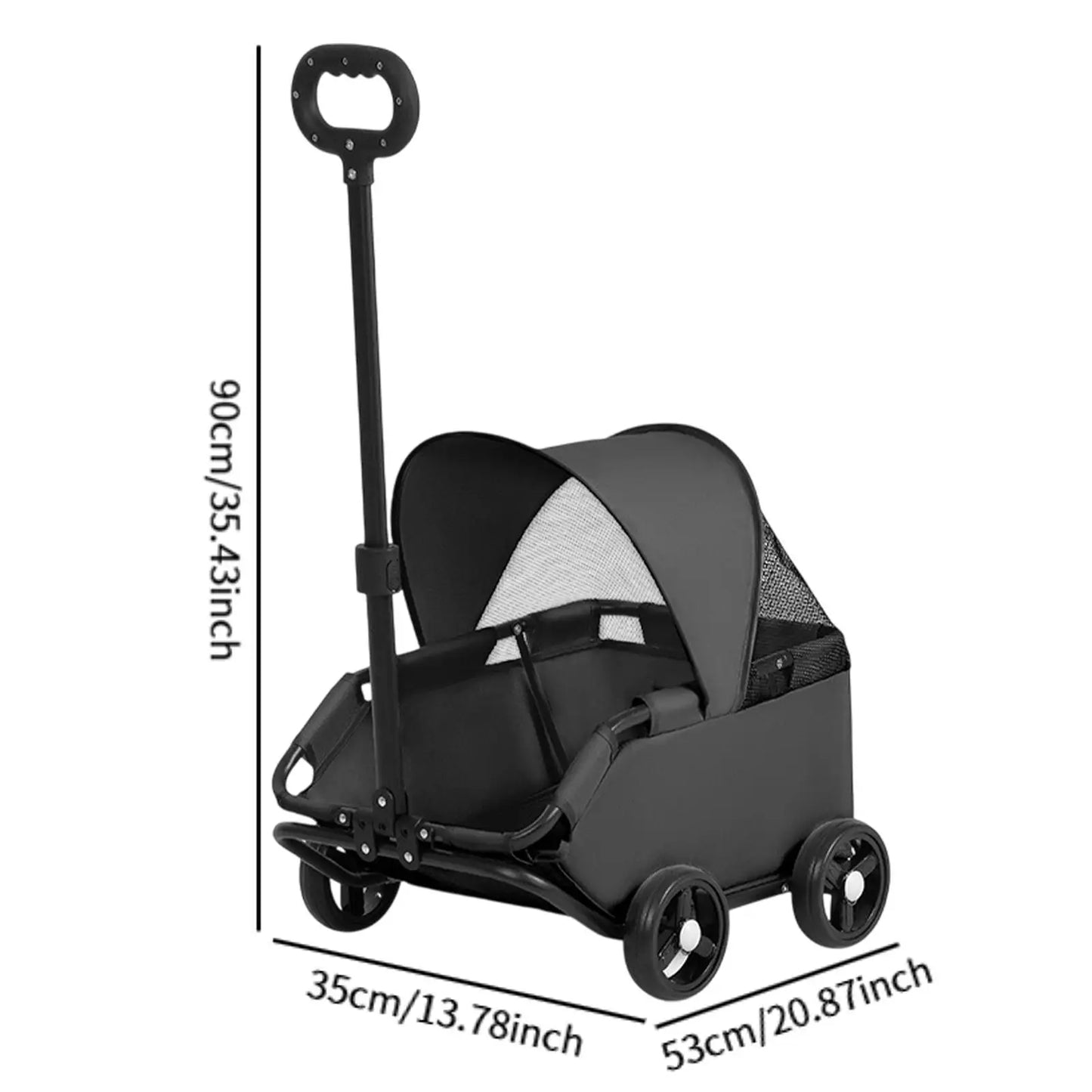 Portable 4-Wheel Pet Stroller | Foldable Dog & Cat Travel Pram