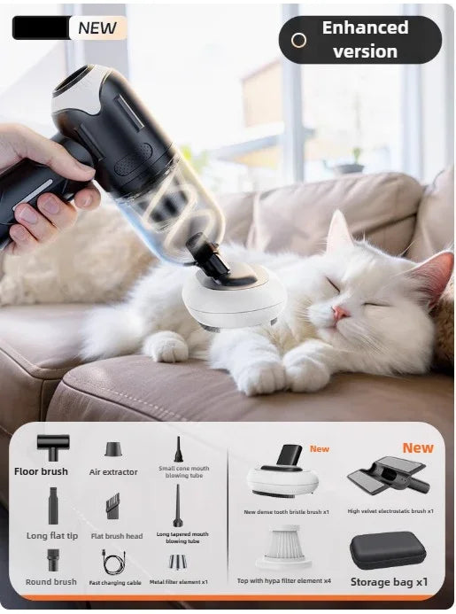 Wireless Pet Hair Vacuum | 200W Quiet Pet Hair Remover & Grooming Tool