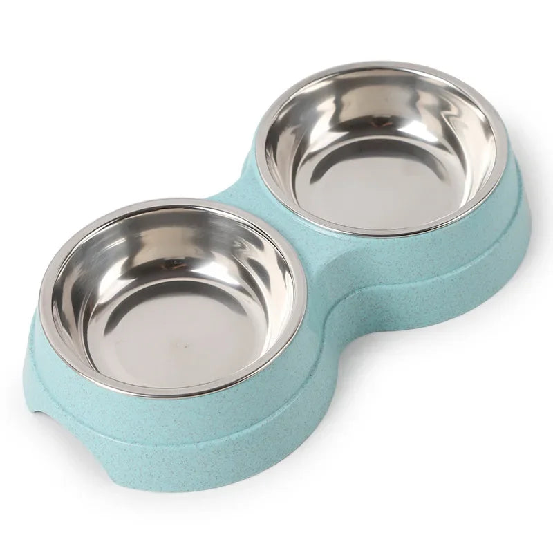 Double Pet Bowl – Stainless Steel Food & Water Feeder